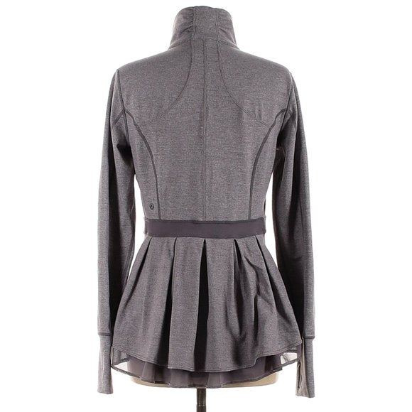 Lululemon Peplum Riding Jacket Heathered Magnum grey size 8 LIKE NEW - Picture 3 of 9